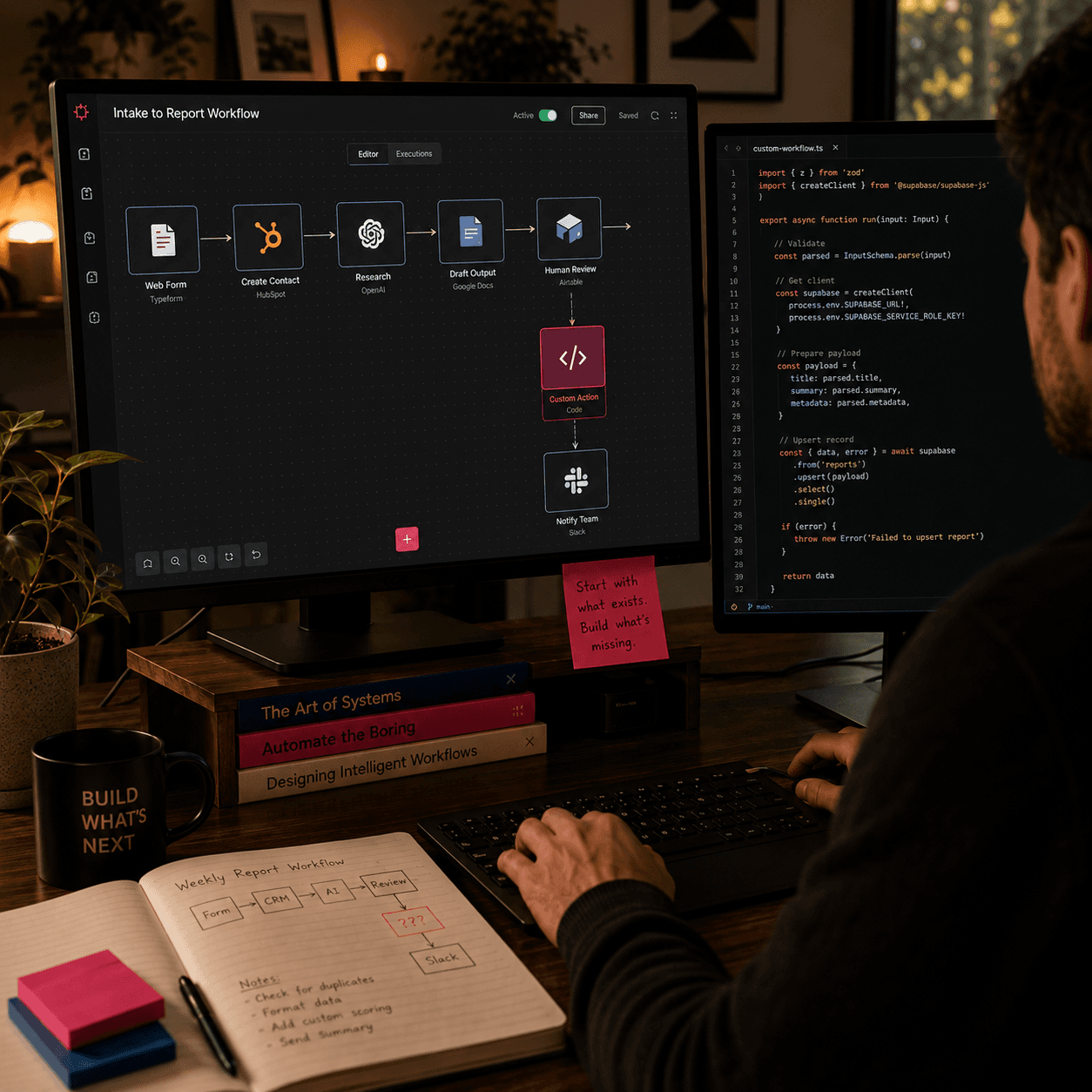 Building a custom workflow alongside the team